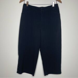 Croft & Barrow Black Stretch Natural Fit Capri Pants with Button Detail